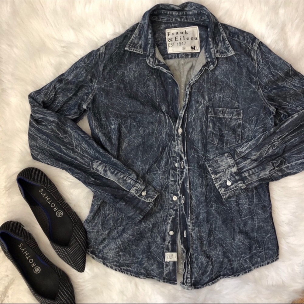 Frank & Eileen • Barry Shirt Denim Dark Acid Wash